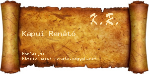 Kapui Renátó névjegykártya